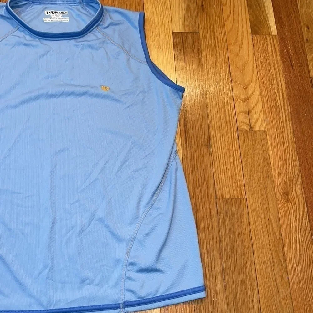 Ladies Pearl Izumi Size L Polyester Baby Blue Workout Tank Top - Picture 6 of 9